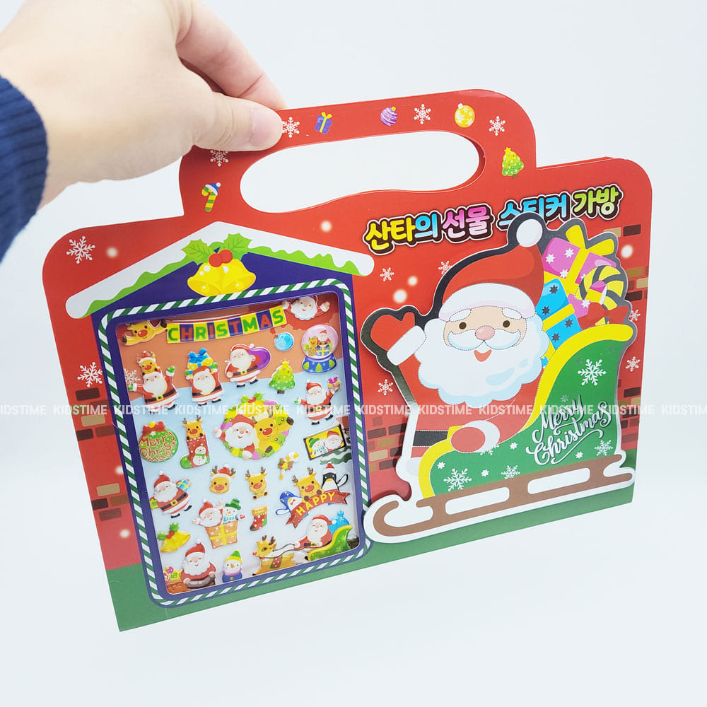 5000 산타의 선물 스티커가방 1개-크리스마스 선물 스티커놀이 엽서 카드 장식