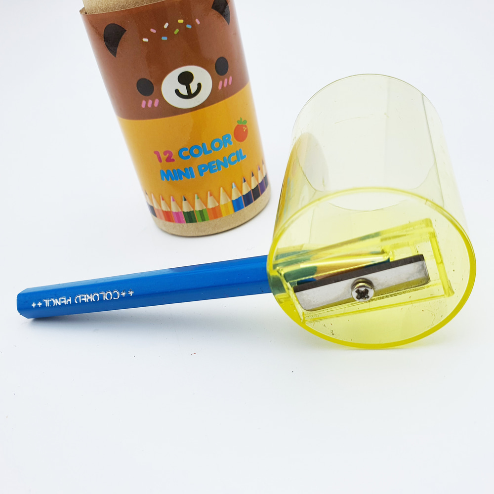 1500 12컬러 미니색연필 6개묶음-원통형 케이스 휴대용 색연필 답례품 단체선물