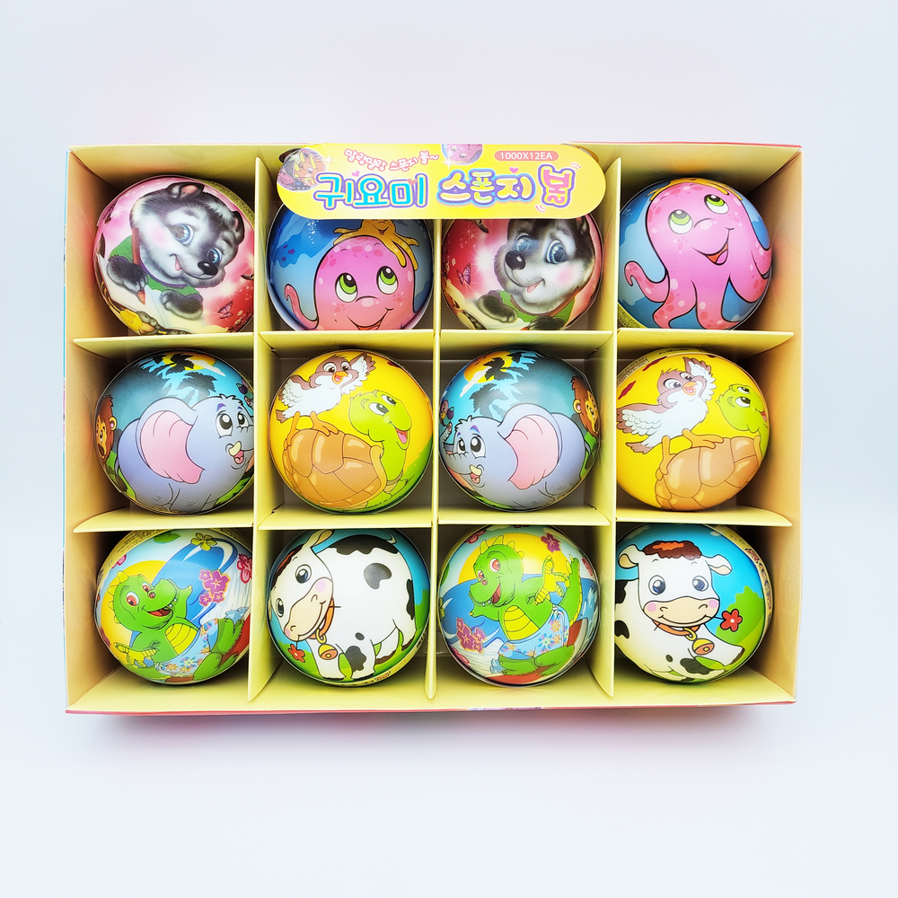 1000 귀요미 스펀지볼 낱개 1개-귀여운 디자인의 스펀지공 소프트볼 답례품 단체선물