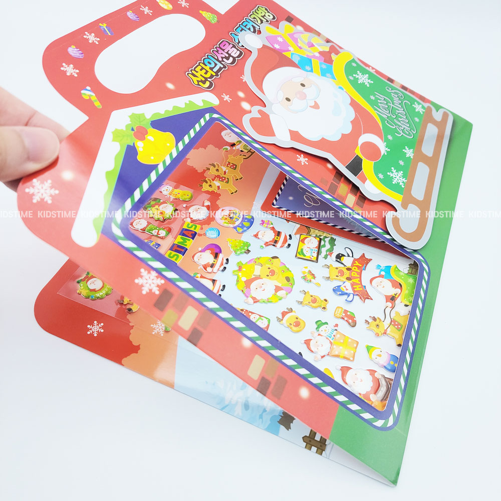 5000 산타의 선물 스티커가방 1개-크리스마스 선물 스티커놀이 엽서 카드 장식
