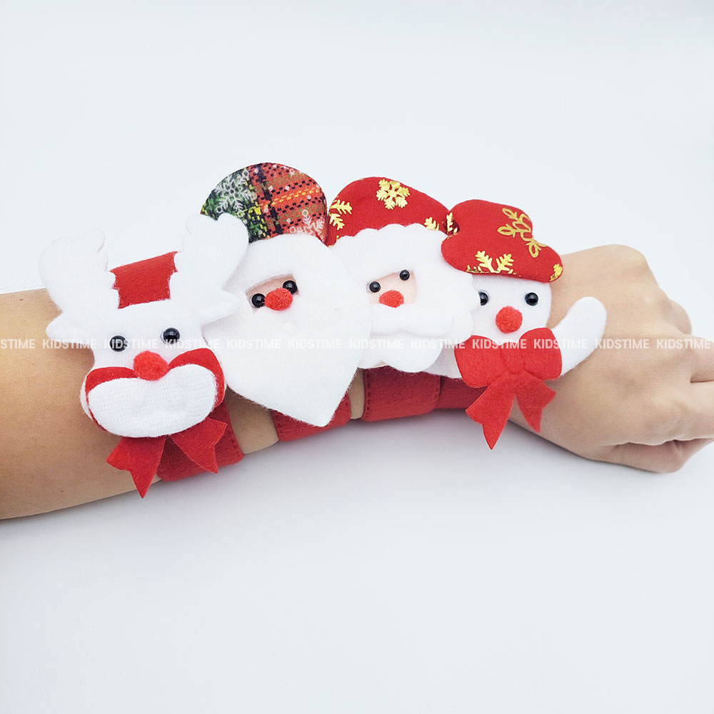 1500 크리스마스 불빛 봉제 손목밴드세트 11+1개-산타 루돌프 눈사람 LED 손목밴드 라이트 팔찌