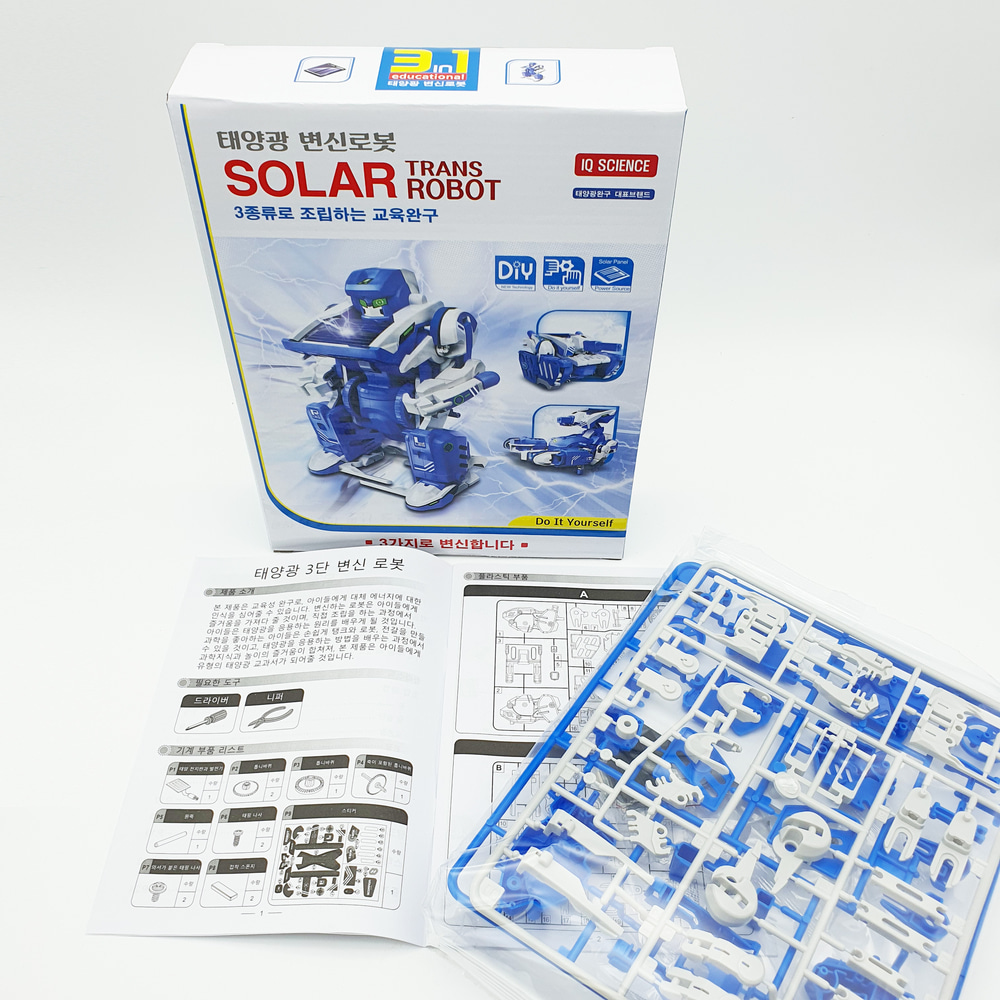 12000 태양광 3종변신로봇-교육조립완구 조립식 태양열장난감