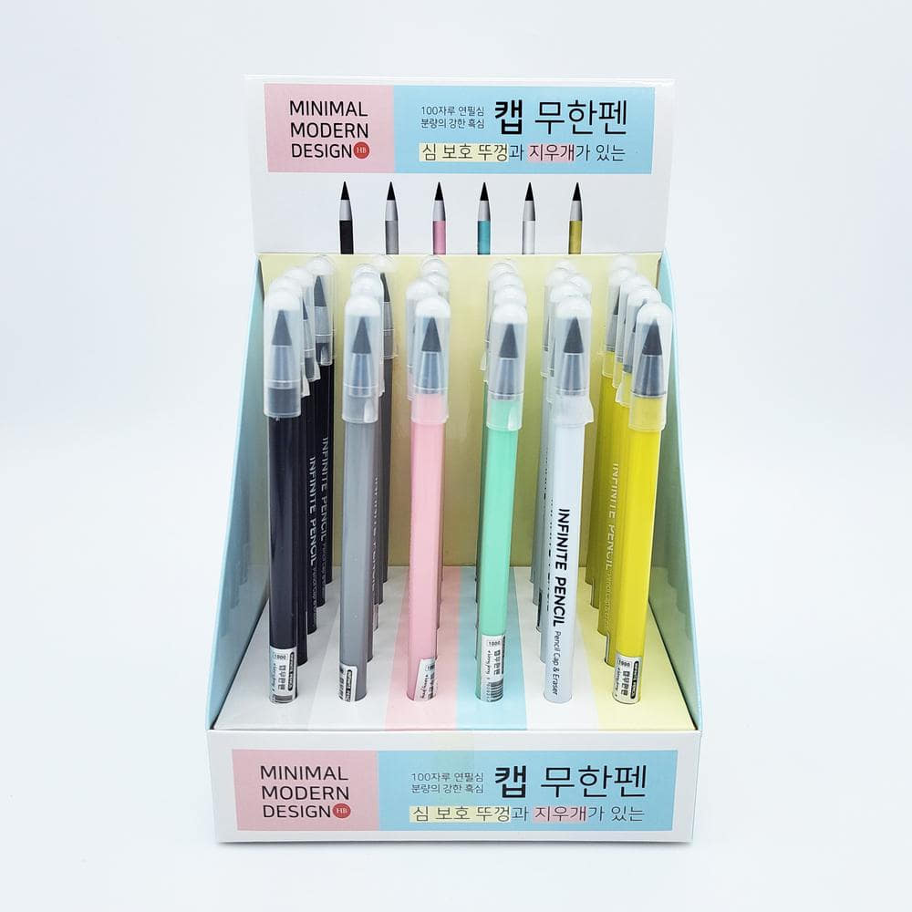 1000 캡 무한펜 1개 랜덤-만년연필 HB 단체선물 연필