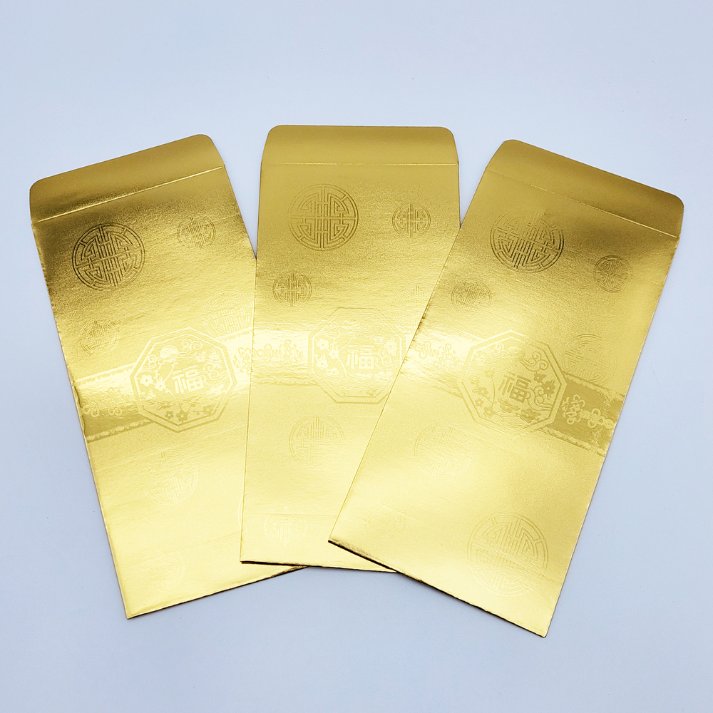 1000 복이 들어오는 황금봉투 6개묶음-메시지카드 포함 감사 용돈봉투
