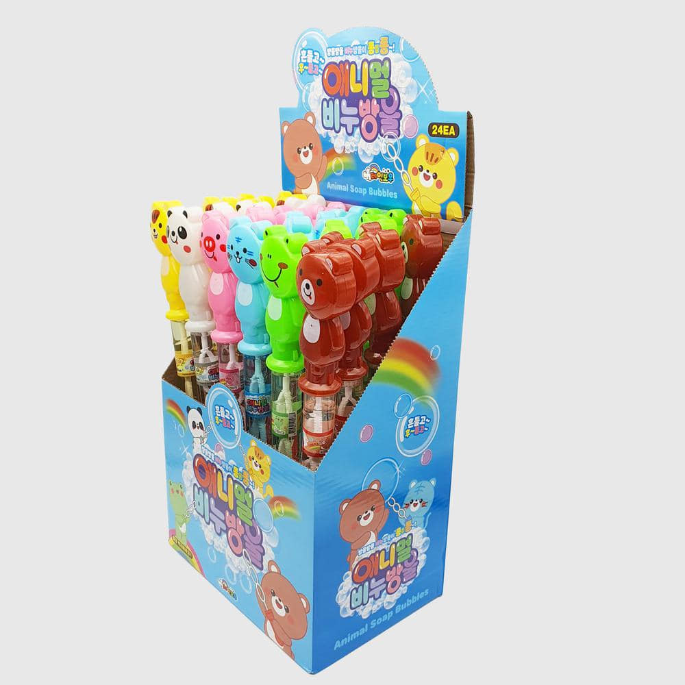 1000 레인보우 애니멀 비눗방울 24개입1박스-비누방울 어린이집 답례품 단체선물