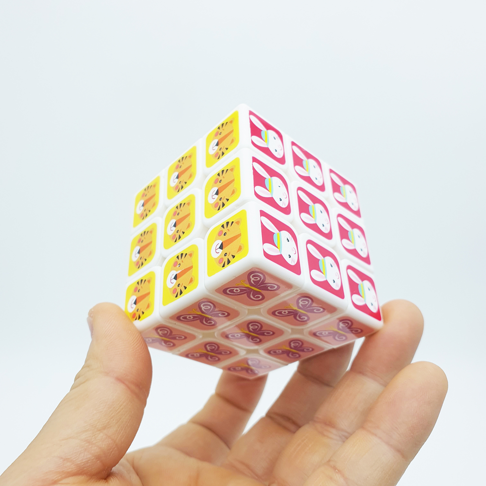 3000 귀여운 프리미엄 큐브 6개입 1박스-동물그림 사각큐브 미니