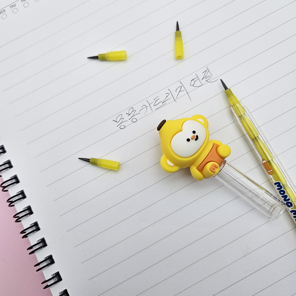1000 몽몽 카트리지 연필 2개묶음 - 몽실몽실 캐릭터 캡 선물 기념 학원 달란트 홍보