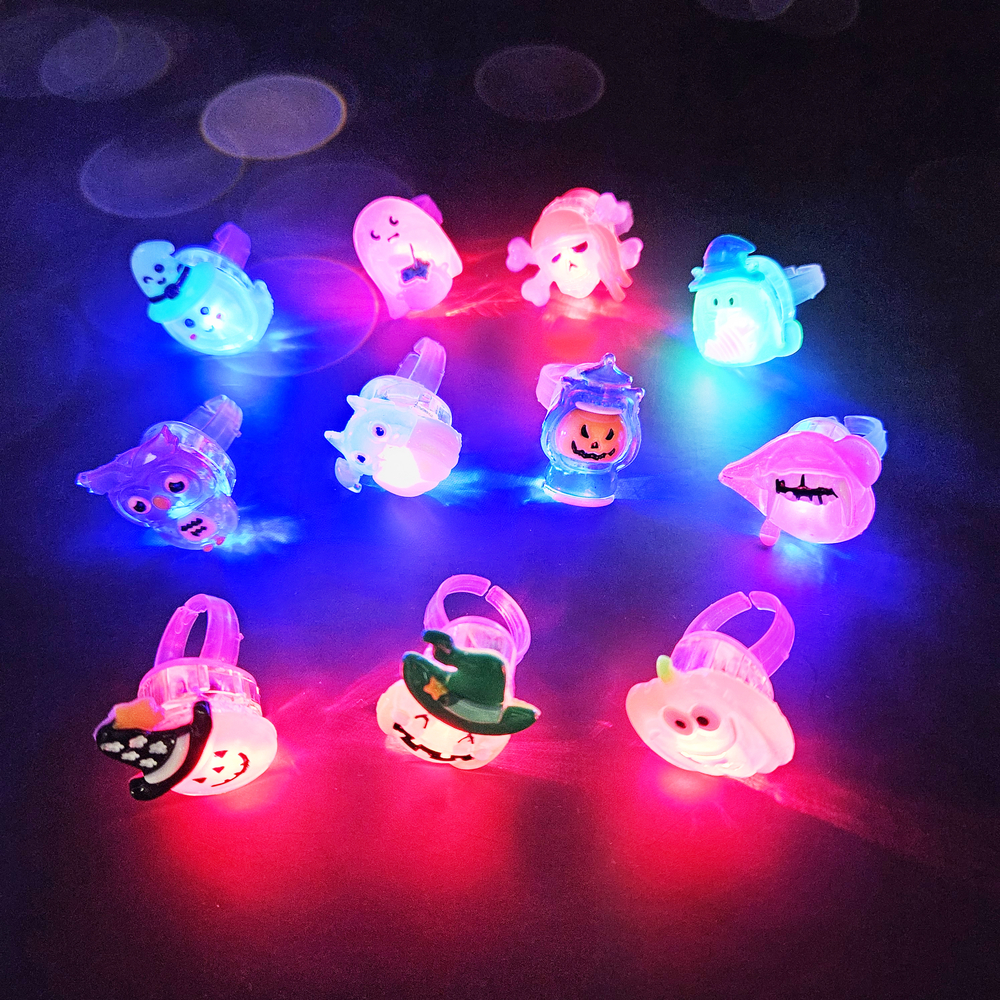 1000 할로윈 야광 불빛 반지 24개입 1박스 - LED 불빛 야광 파티용품 인싸템 이거하나로 해결