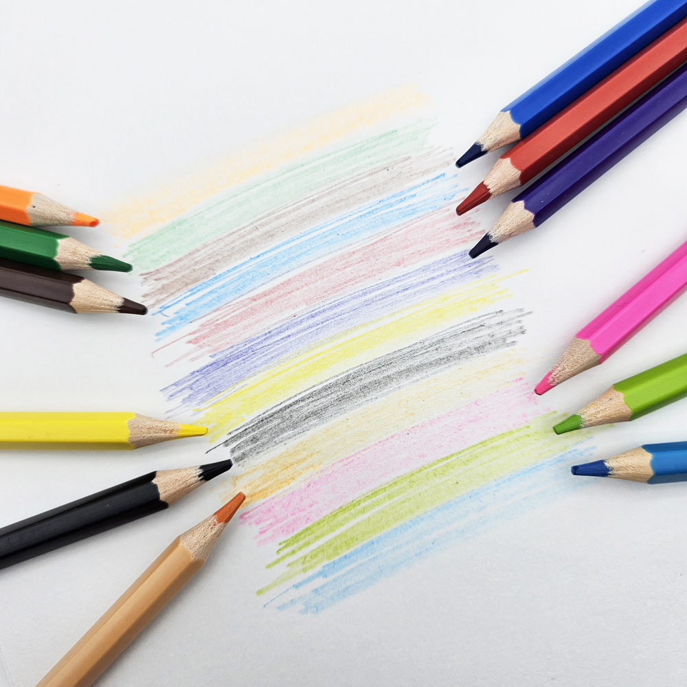 2500 육각 12색 색연필 10개입 1박스 -  12색 기본색연필 학원 달란트