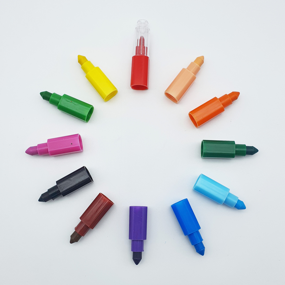 1200 12색 블럭색연필 20개묶음 - 휴대용 색연필 답례품 단체선물