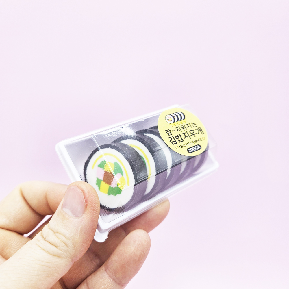 2000 잘 지워지는 김밥 지우개 16개입 1박스 - 미니어처 음식모양 지우개 학교 학원 달란트 포인트마켓