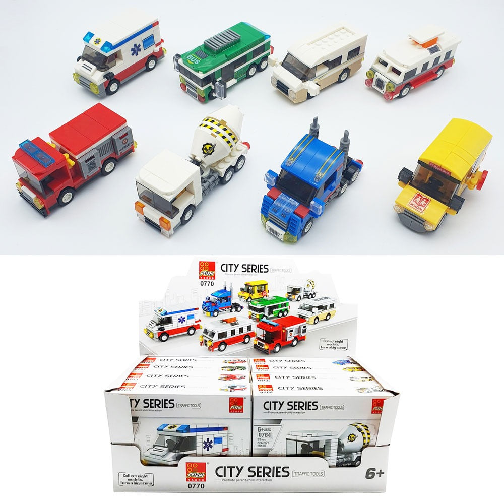 5000 자동차 시리즈 블럭 8개묶음-미니 자동차블럭 어린이집 유치원 답례품