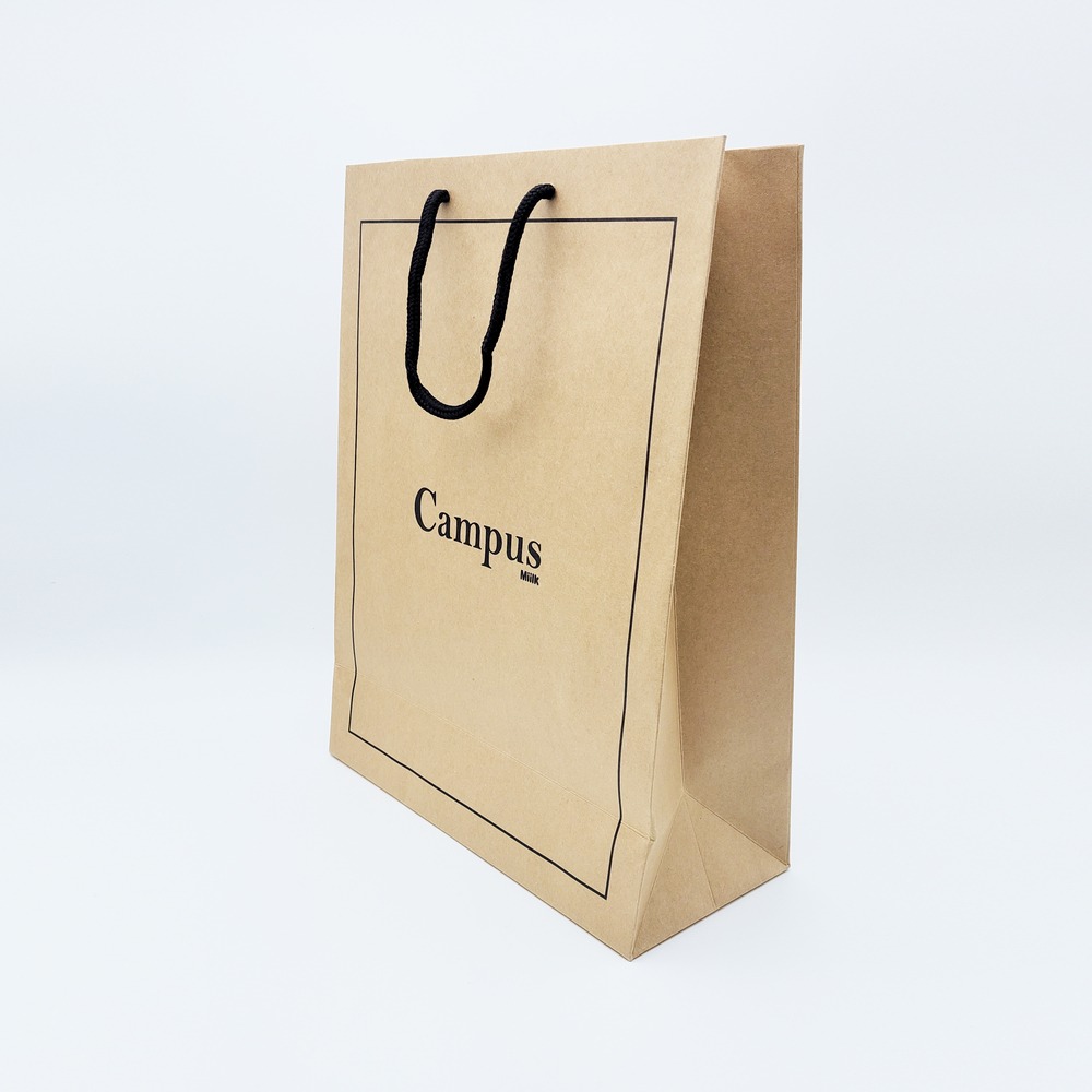 캠퍼스 크라프트 쇼핑백 L 10개묶음-심플한 크라프트지 종이쇼핑백