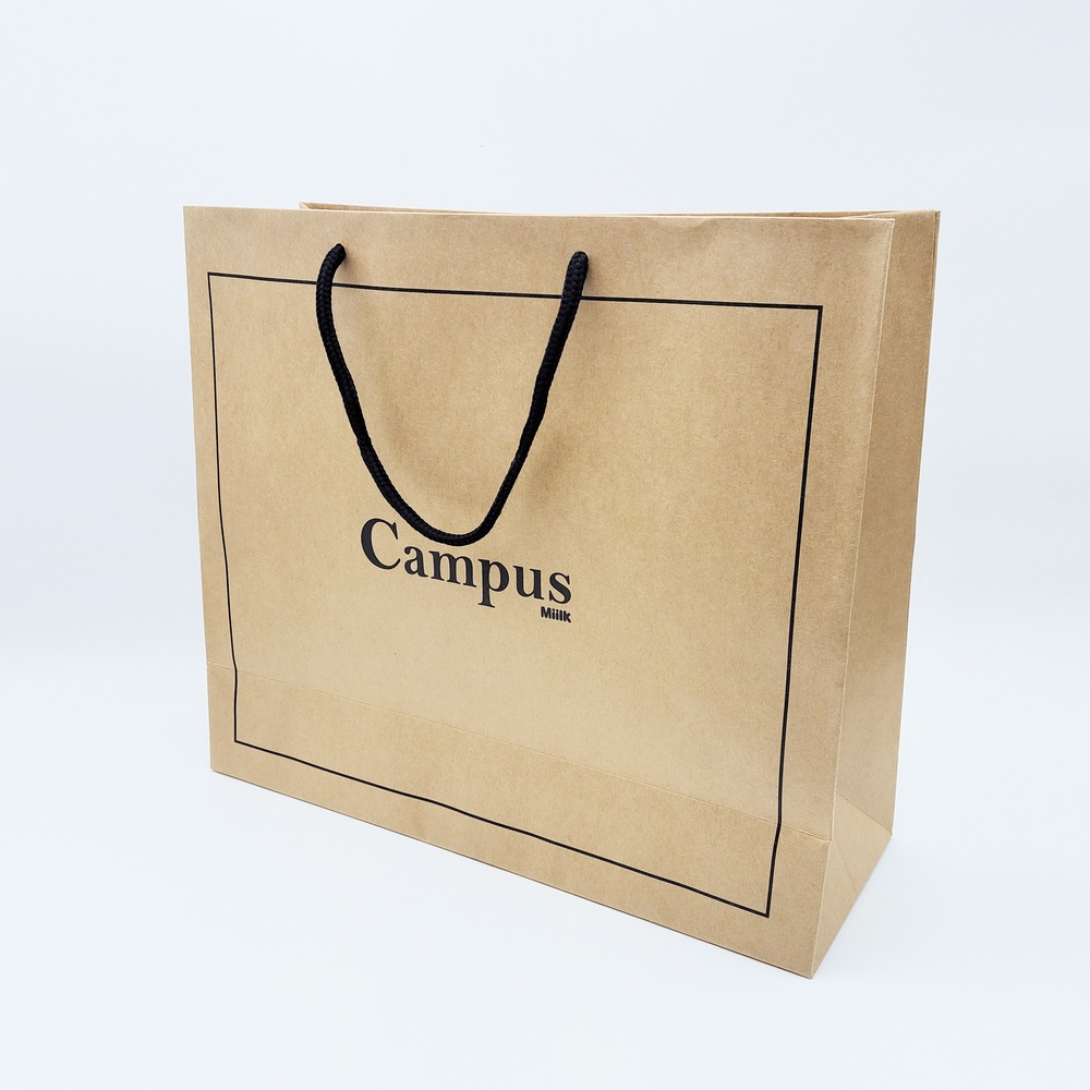 캠퍼스 크라프트 쇼핑백 가로형 10개묶음-심플한 크라프트지 종이쇼핑백