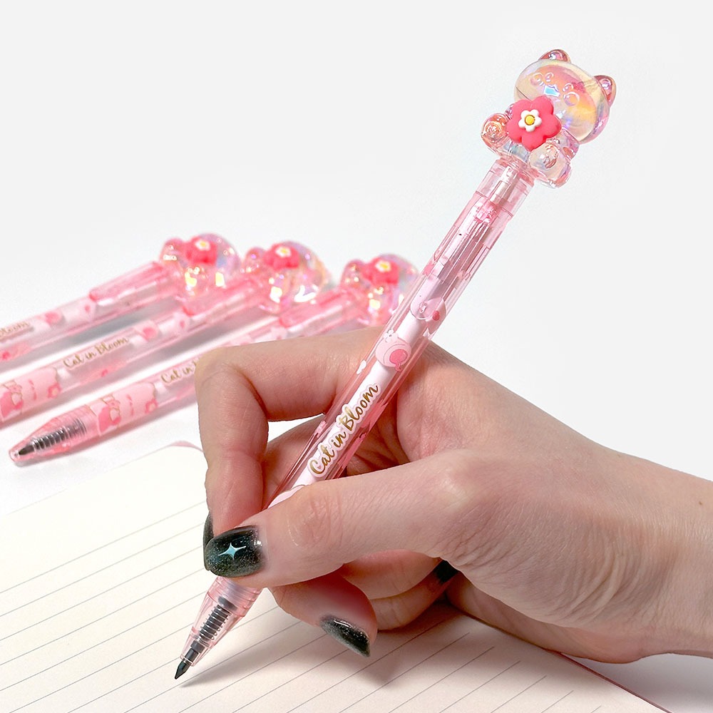 2500 오로라 벚꽃 고양이 만년연필 1개 랜덤 - 연필 하나가 연필 100개 용량만큼 오래쓰는